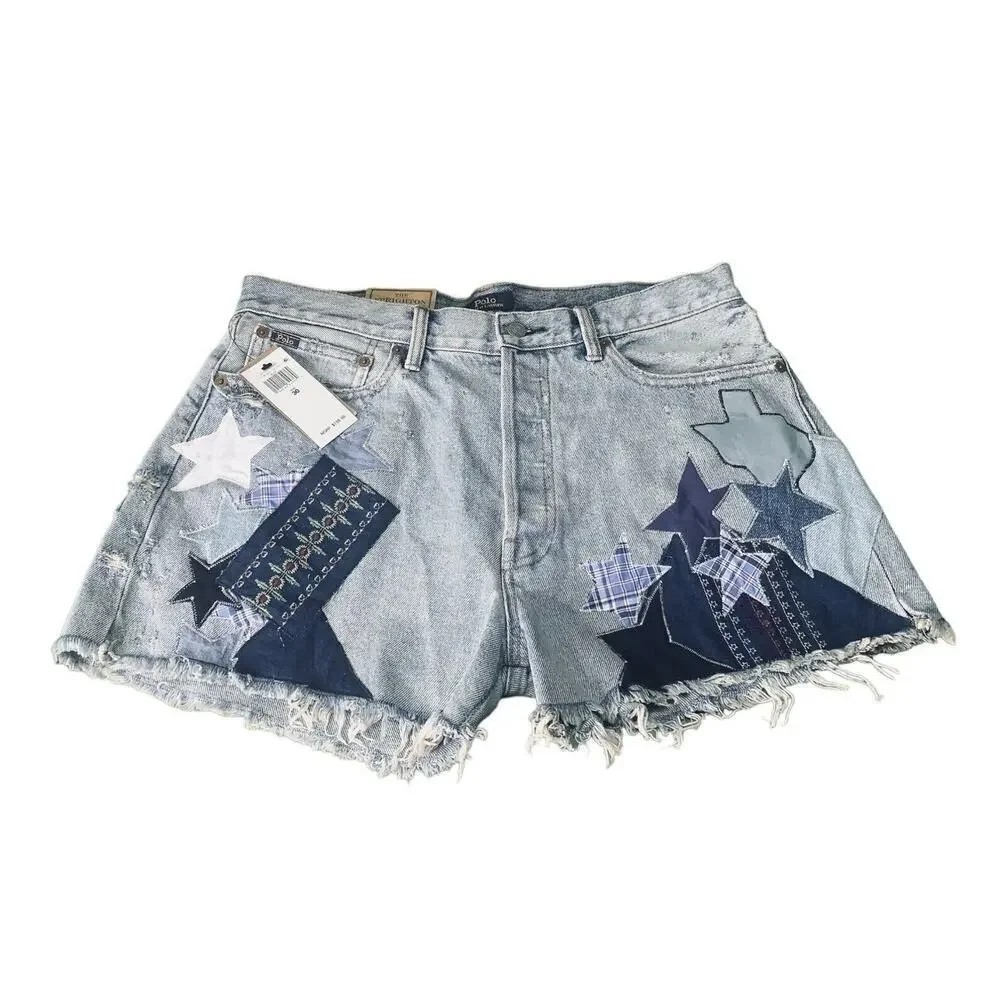 Polo Ralph Lauren Sprighton Boyfriend Patchwork Shorts Womens Size 30 NWT $198 - Picture 5 of 15